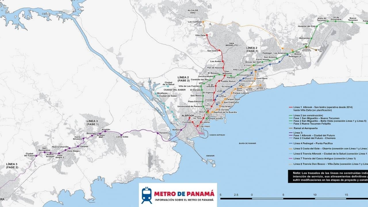 Mapa del Metro de Panamá